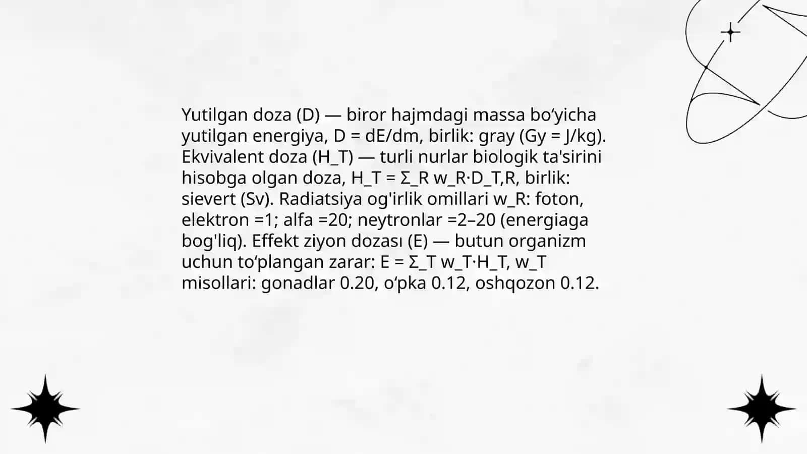 Yutilgan nurlar energiyasini dozimetrik baholash 4