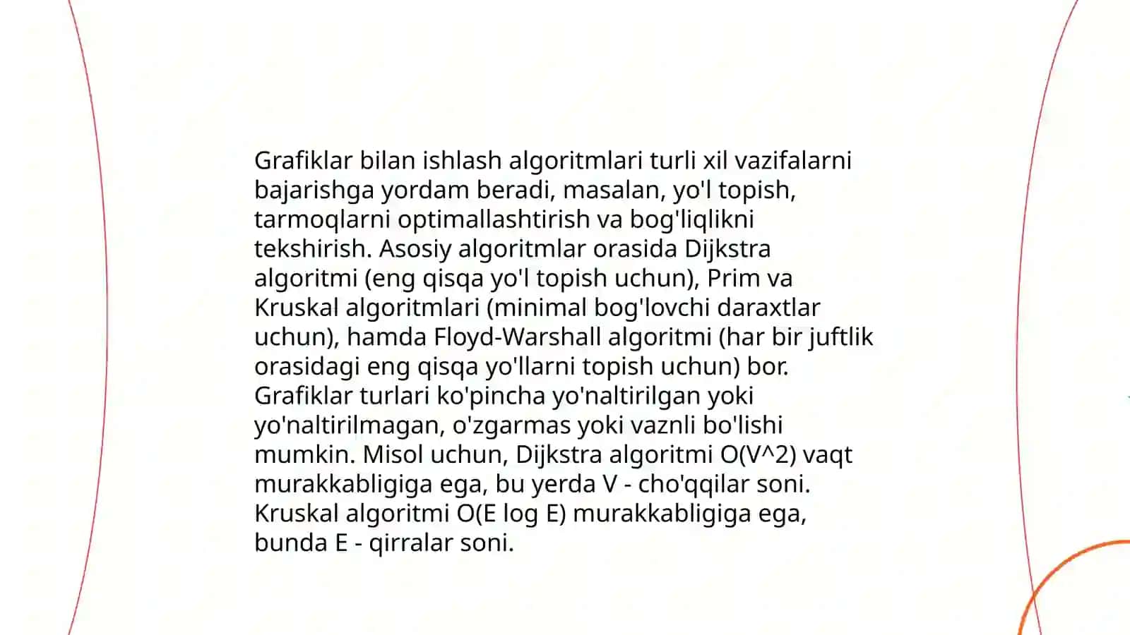 Graph ma'lumotlar tuzilmasi va uning medotlari bilan ishlash 4