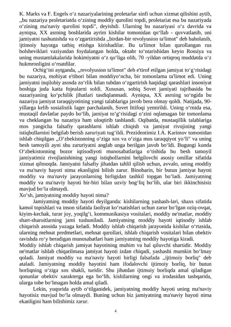 Jamiyat Falsafasi 4