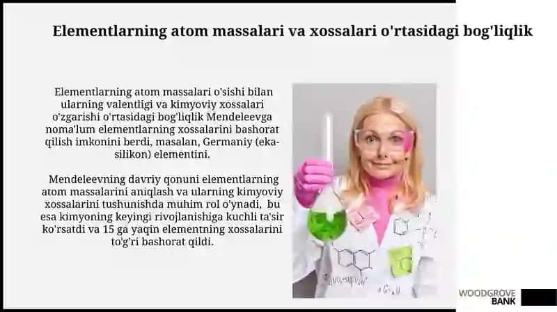 Davriy jadvalning tuzilishi va xususiyatlari 4