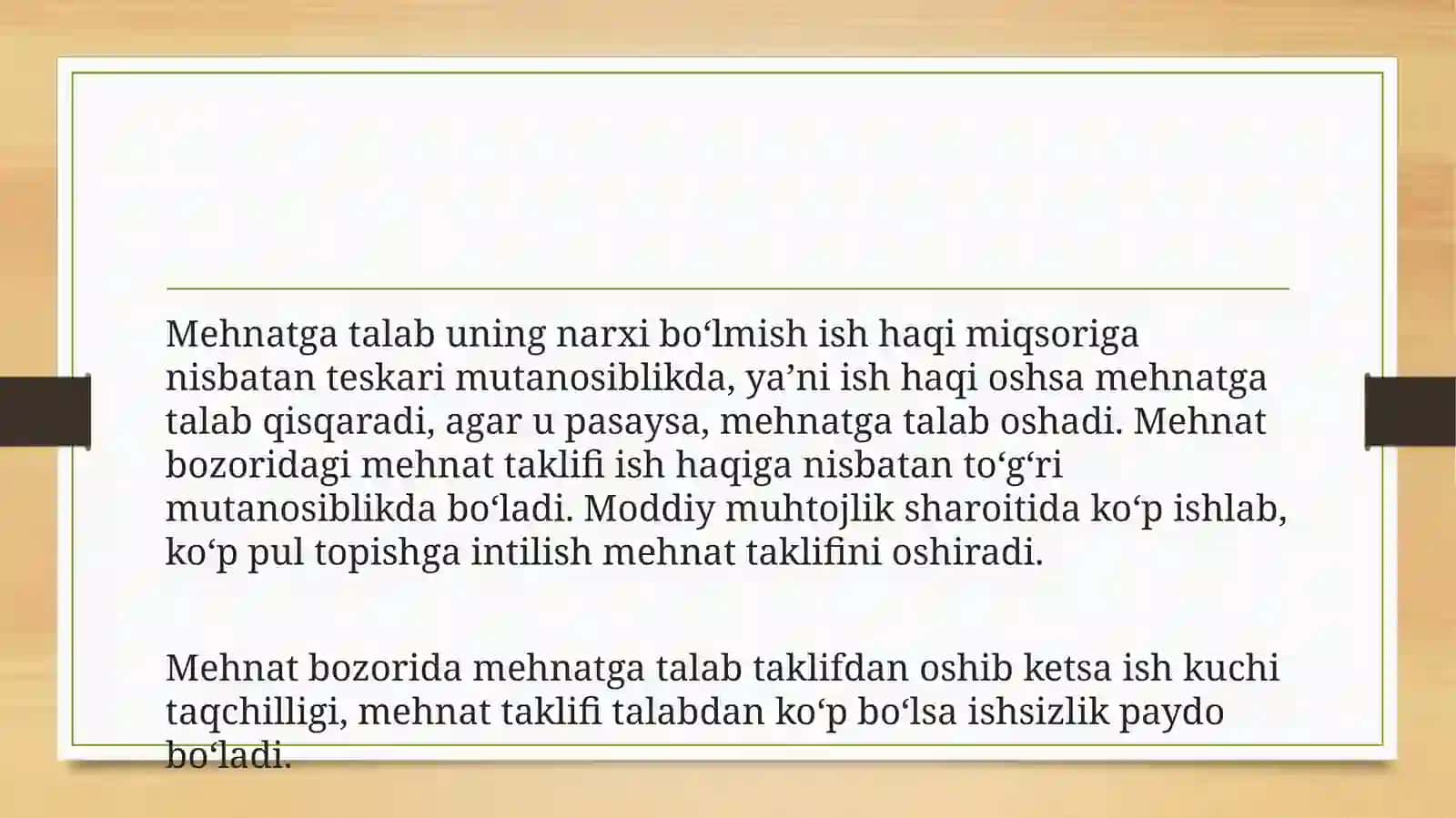 Mehnat bozorining shakllanishi va ishsizlikning o‘ziga xos xususiyatlari 4