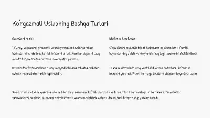 Bolalarni Tabiat Bilan Tanishtirish Metod, Vositalari 4