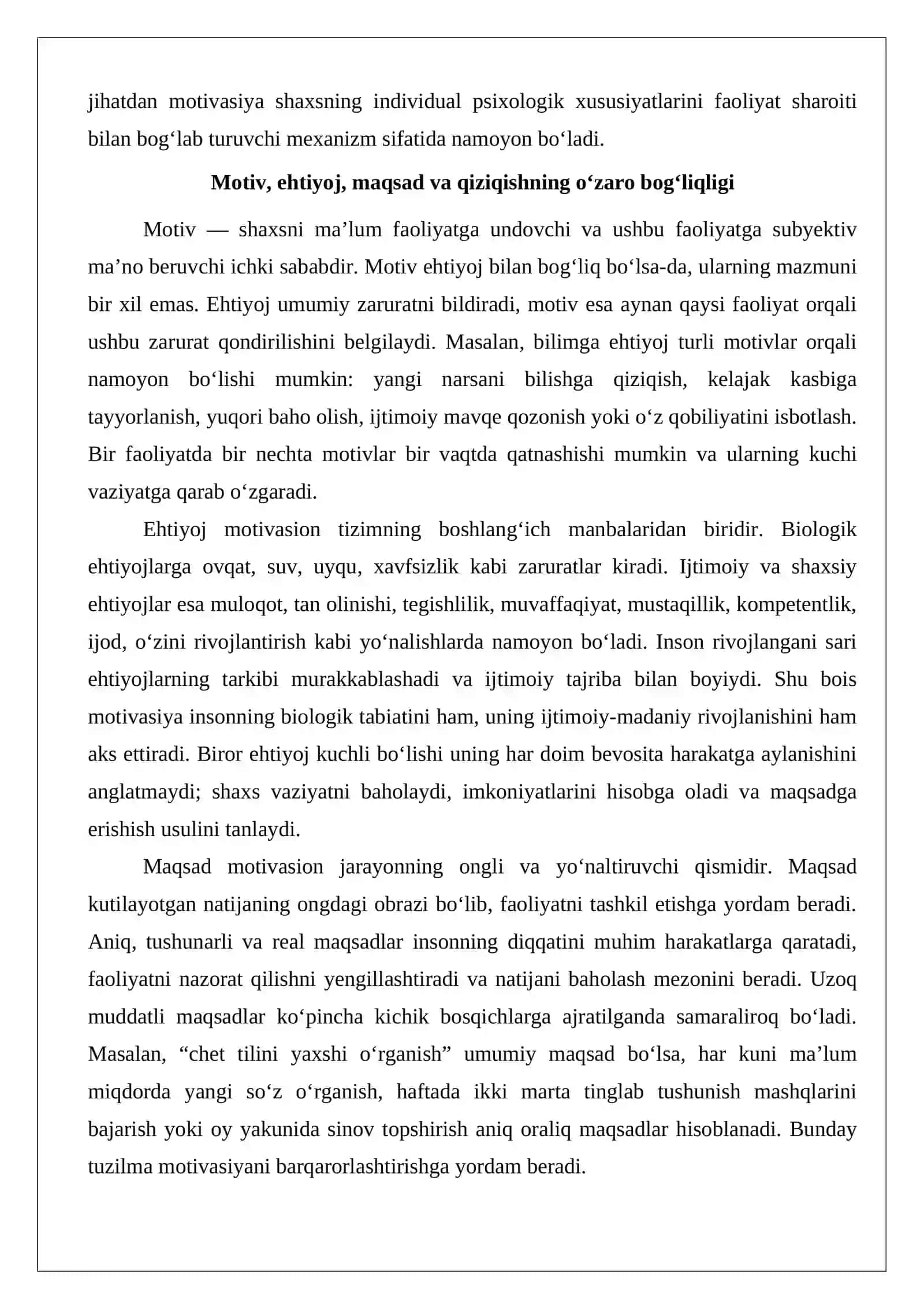 Yangi davr va psixologiya Motivasiya haqida umumiy tushuncha 4