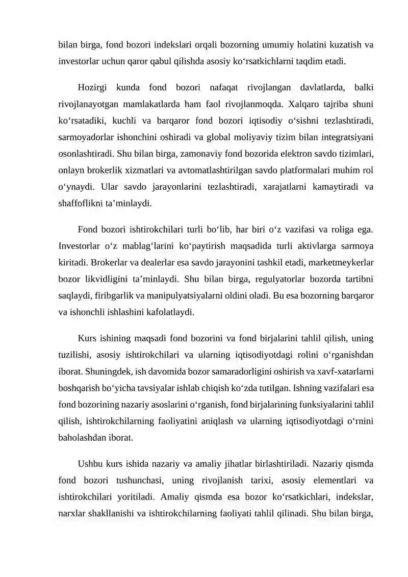 Fond birjalari va fond bozori ishtirokchilari 4