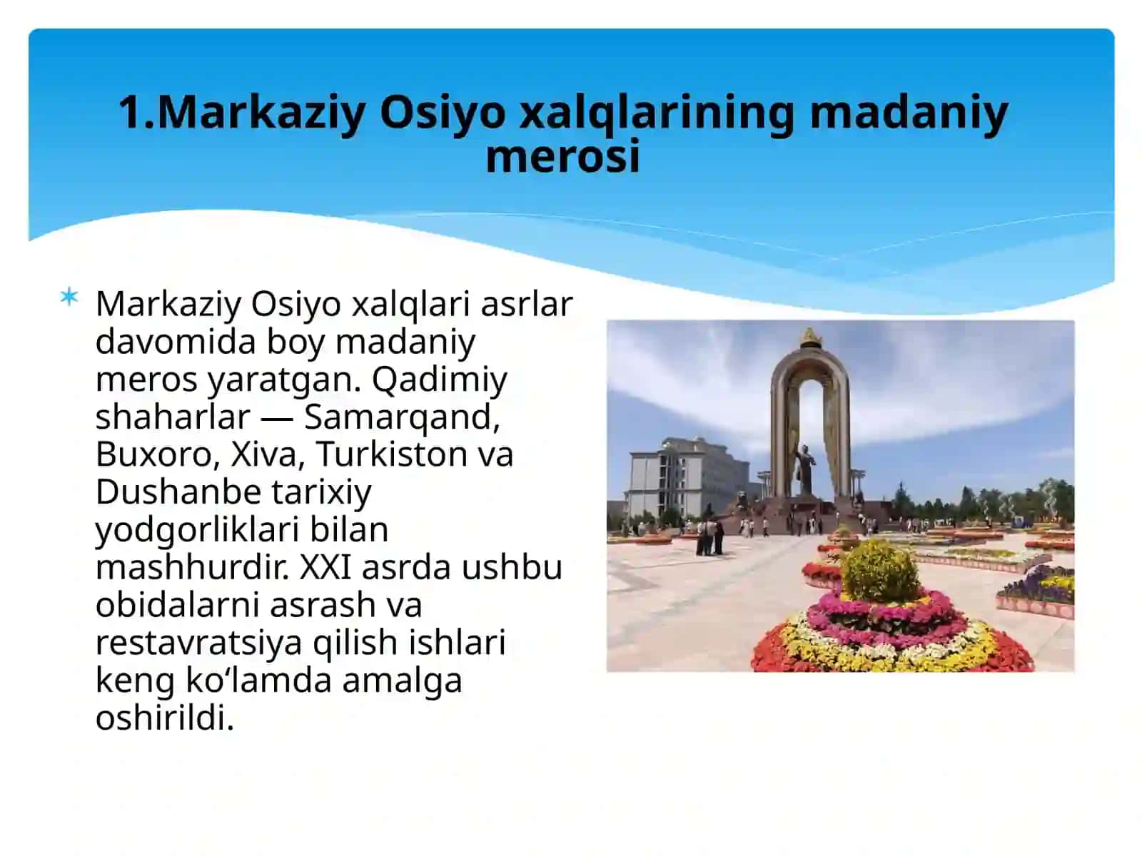 XXI asr Markaziy Osiyo xalqlari madaniyati tarixi 4