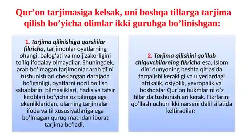 Mustaqillik yillarida Qur’onning o’zbek tiliga tarjima qilinishi va tafsirlari haqida 4