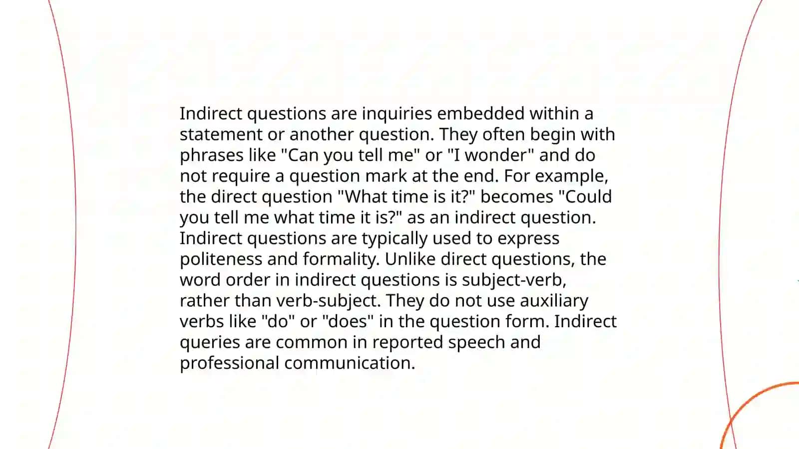 Direct and indirect questions 4