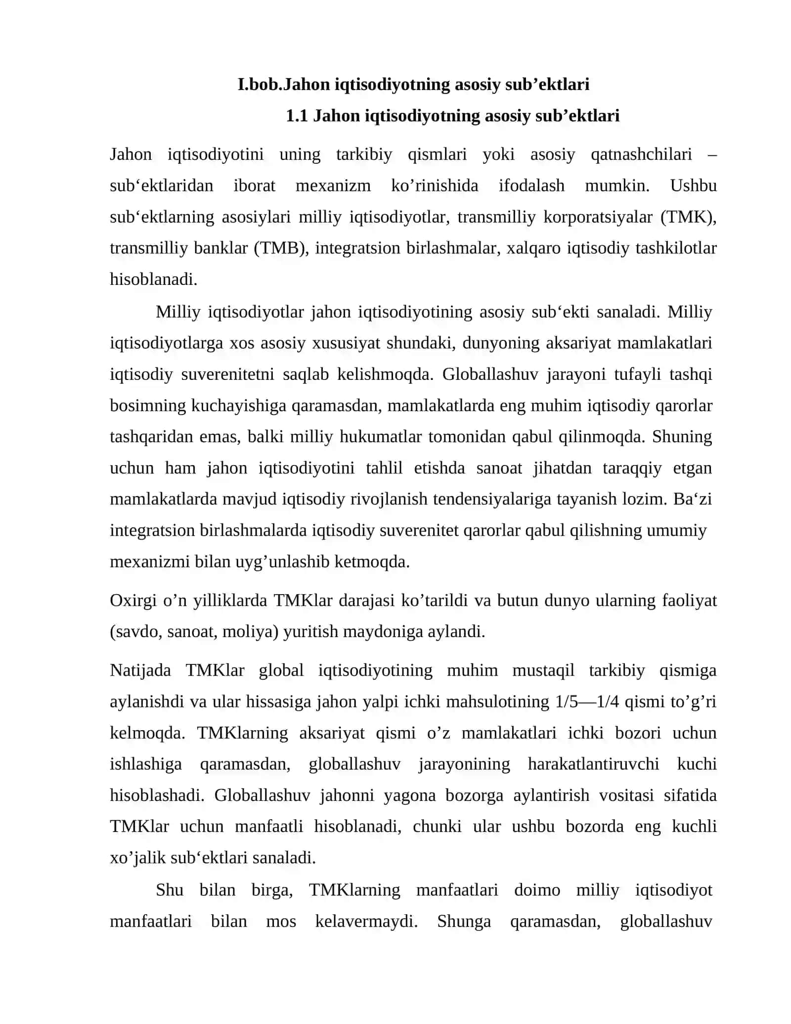 Jahon iqtisodiyoti globallashuvi ko’rsatgichlari 4