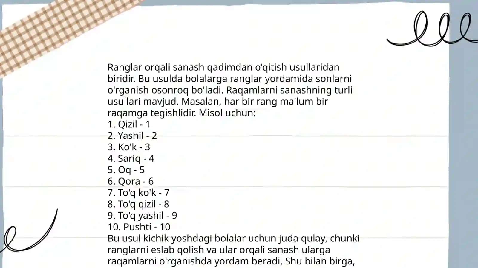 Boshlang'ich sanash malakalari 4