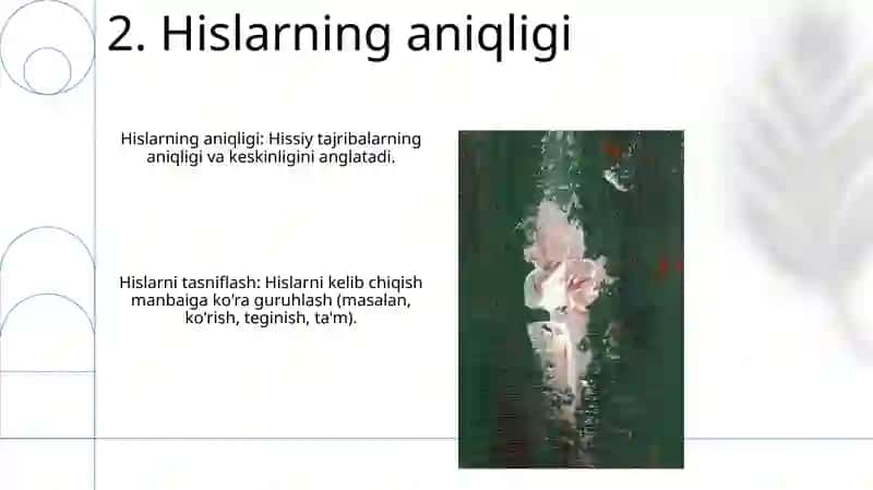 Sezgilar klassifikatsiyasi va sezgilarning oʻzgaruvchan shaklilar 4