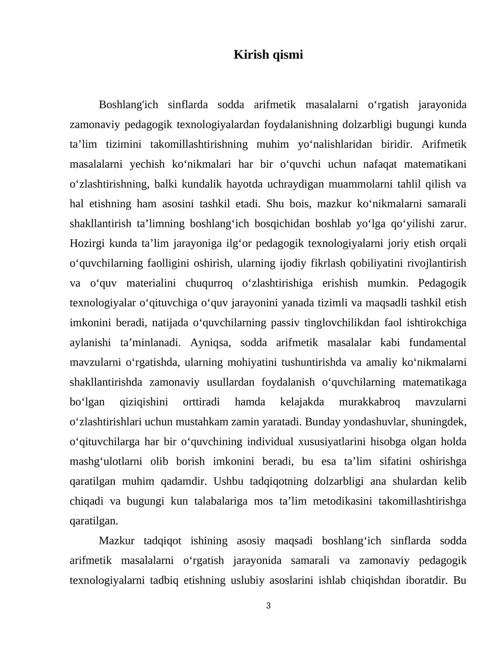 Sodda arifmetik masalalarni oʻrgatishda pedagogik texnologiyalardan foydalanish 4
