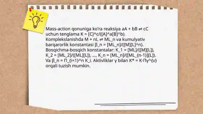 Kompleks birikmalarning eritmadagi muvozanatii 4