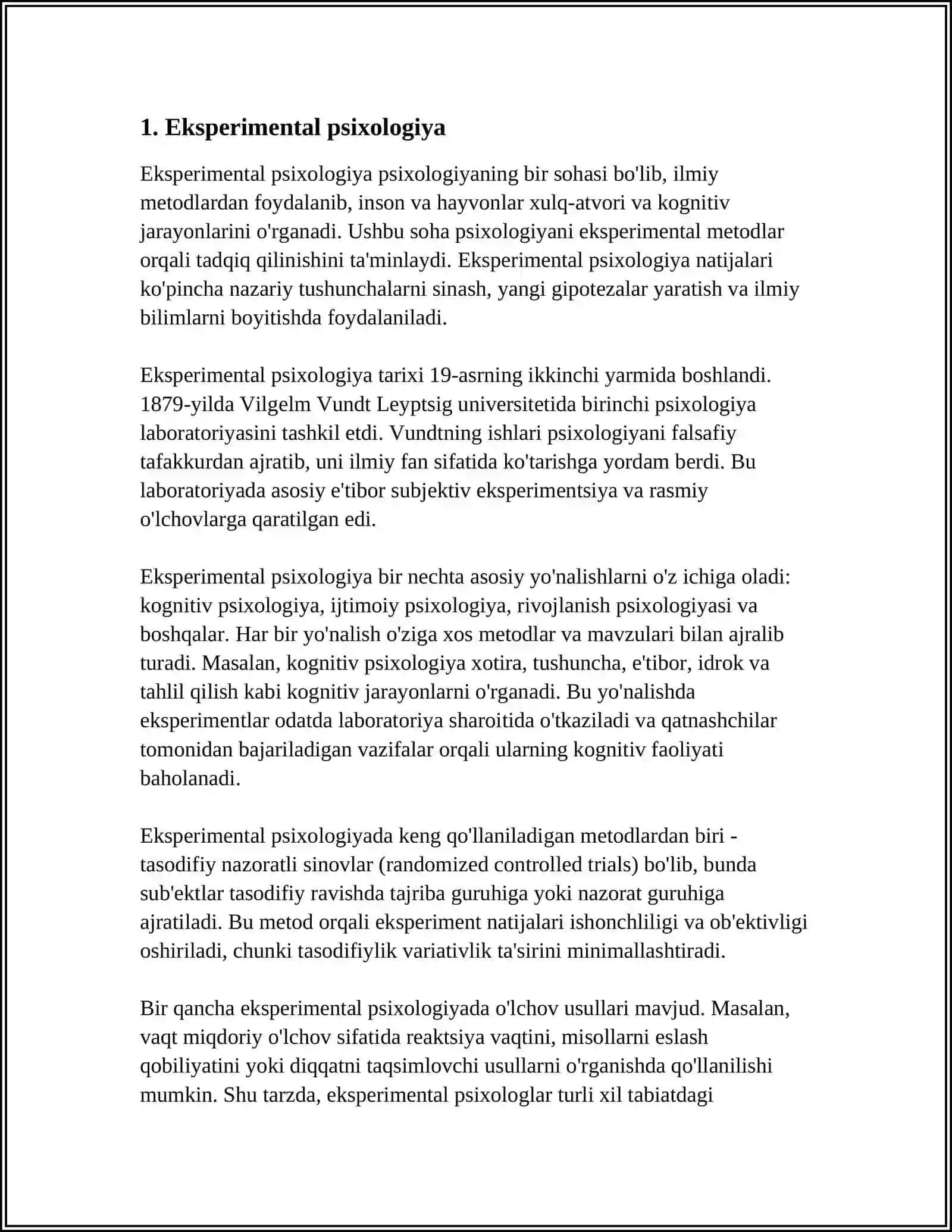 PSIXOLOGIYANING TADQIQOT METODLARI VA TARMOQLARI 4