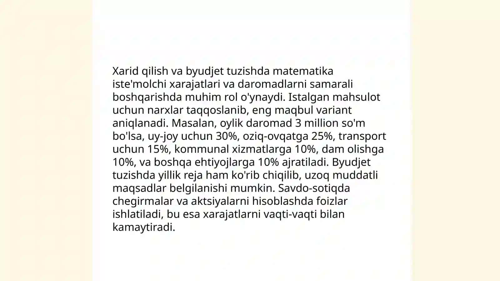 Kundalik hayotdagi matematik hisob-kitoblar 4