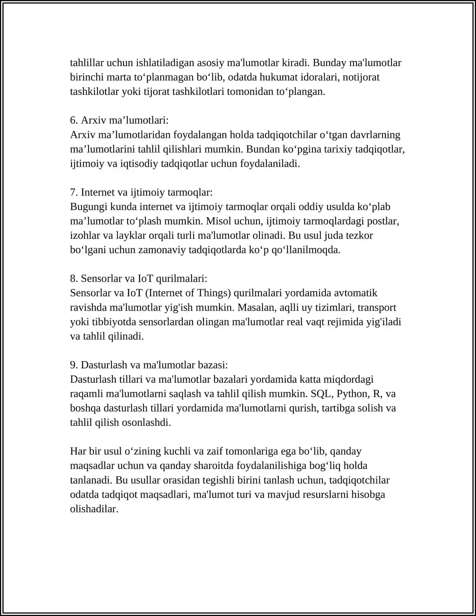 MA'LUMOTLARNI QAYTA ISHLASH VA TAHLIL QILISH 4