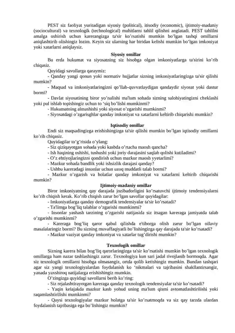 Shaxsiy rivojlanish rеjasini tuzish uslublari 4