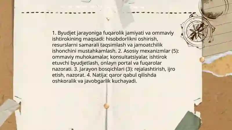 Byudjet jarayonining shaffofligi va ochiqligi 4