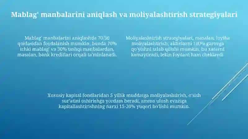 Kapitalni moliyaviy taminot jarayonini boshqarish 4