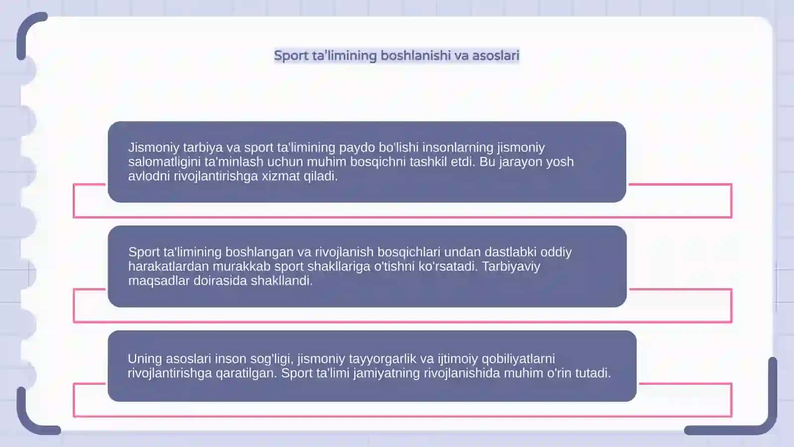 Jismoniy tarbiya va sport ta'limining paydo bo'lishi va rivojlanish bosqichlari 4