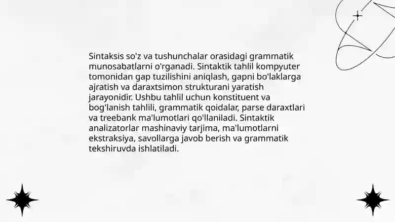 Kompyuter lingvistikasining tarmoqlari 4