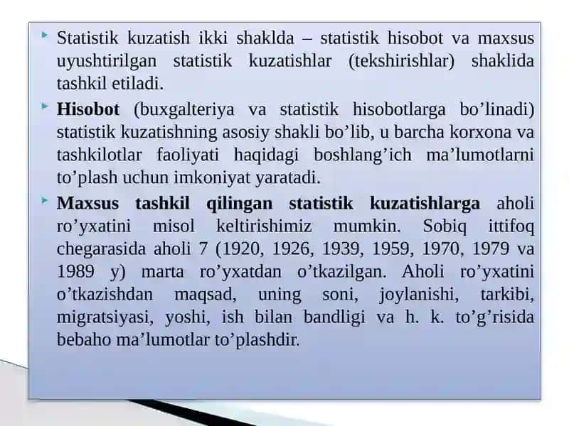 Statistika Ma'lumotlarni To'plash Nazariyasi va Amaliyoti 4