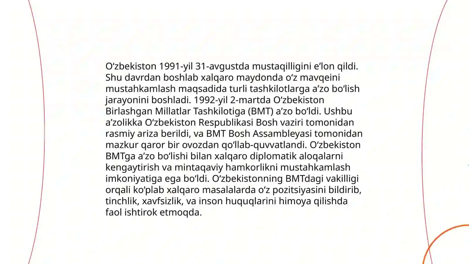 Oʻzbekiston va BMTning umumiy hamkorlik yoʻnalishlari 4
