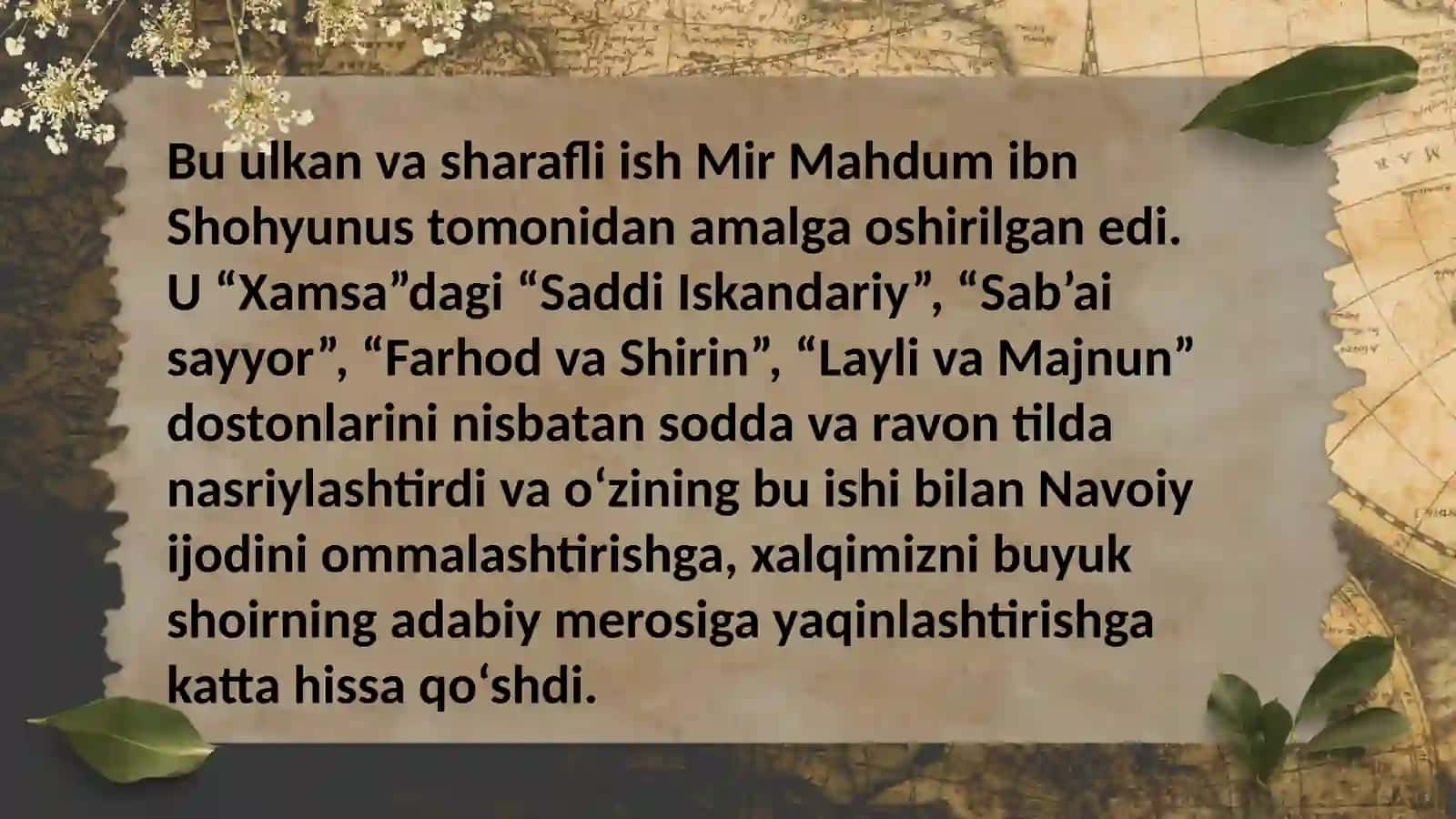 "Xamsa"ning nasriy bayonlari 4