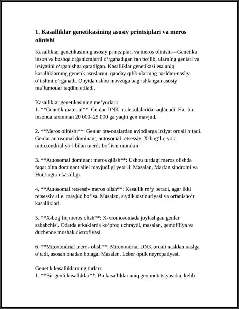 GINITIKA ENJIRIYA VA BIYA TIXNALOGIYA KASALLIK BEROMHATIGIYA VA UNING GINITIKASI 4