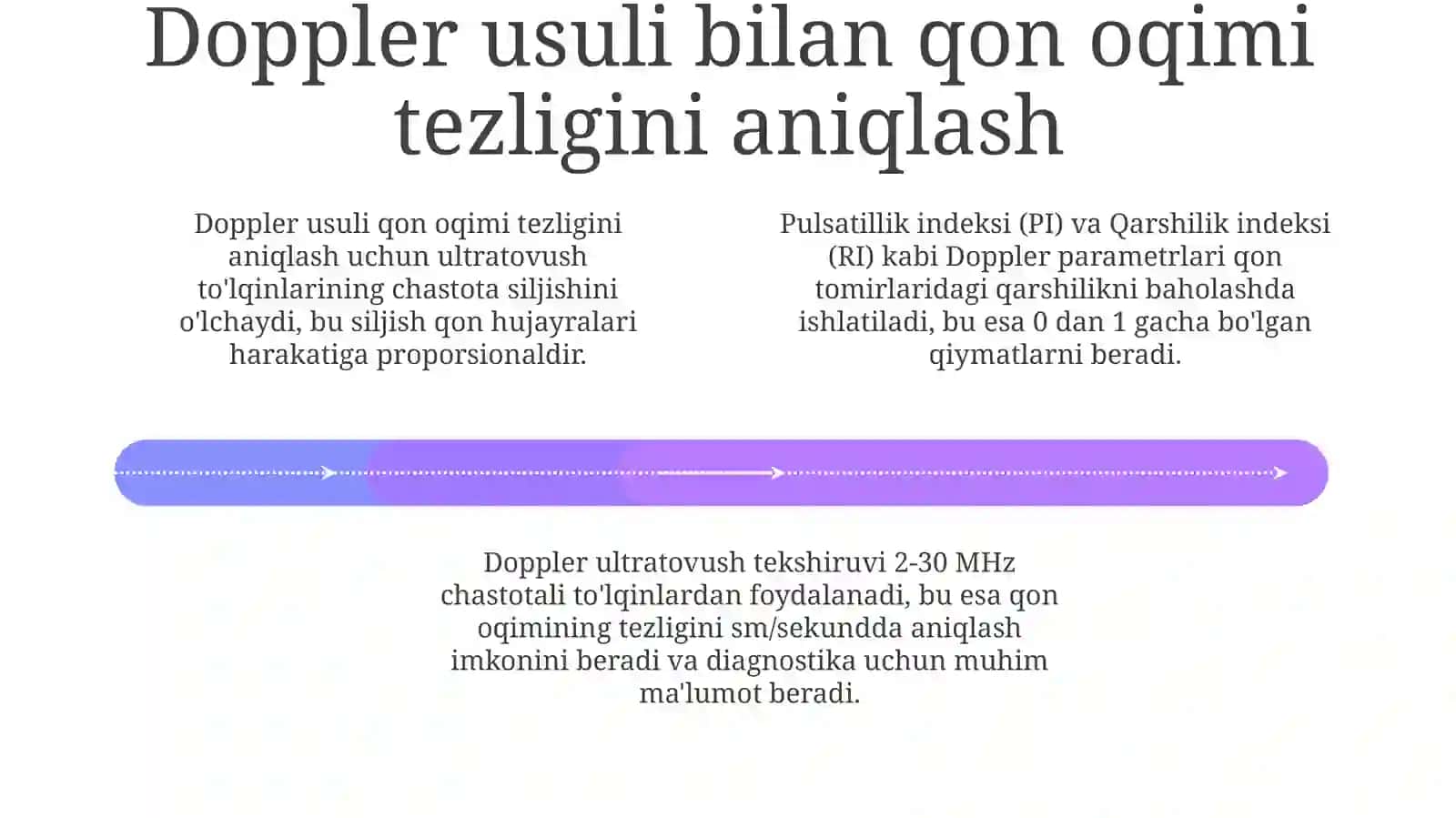 Doppler effekti.Qon oqimi tezligini aniqlash. Yurak qon tomirida bosimning taqsimlanishi 4