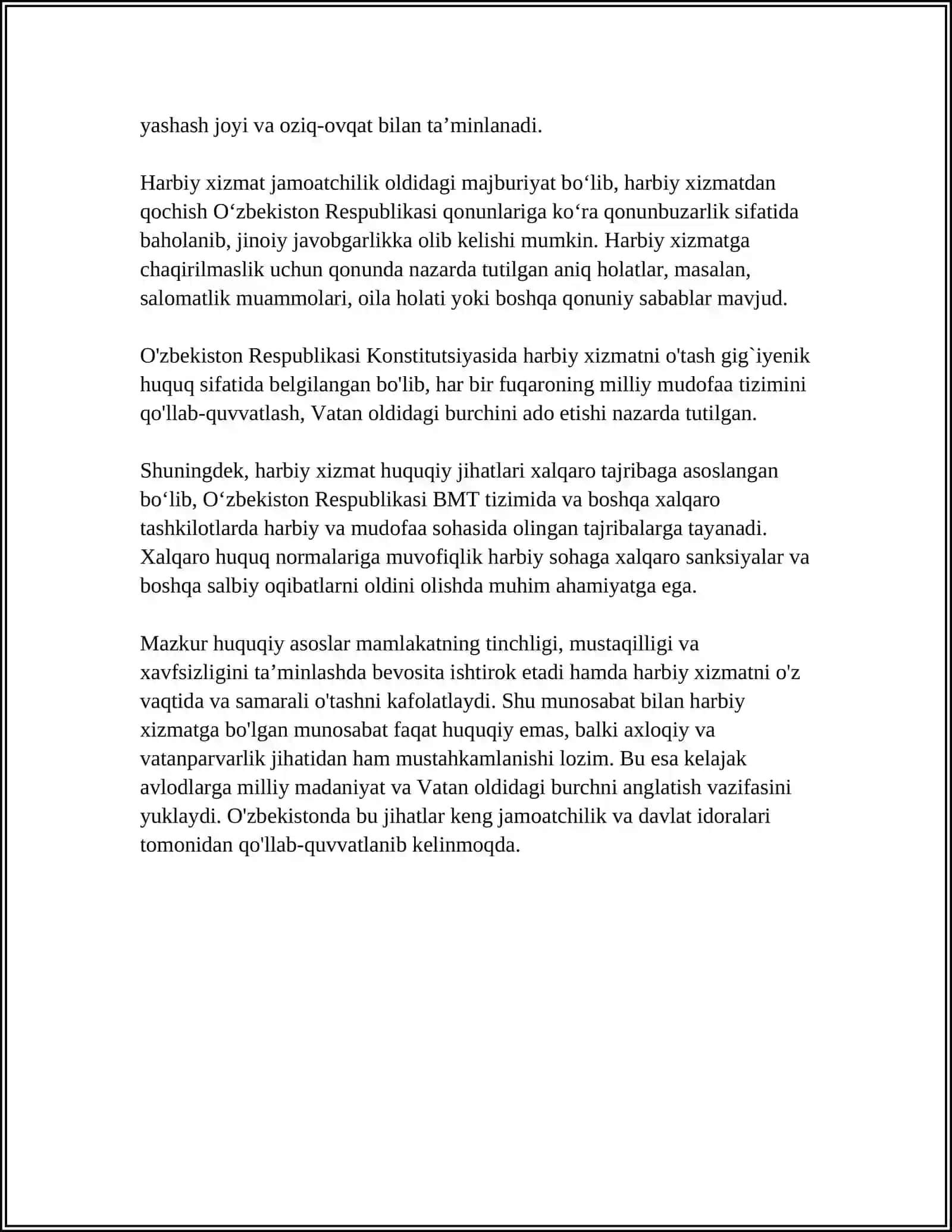 XIVA XONLIGIDA HARBIY SOHA VA SUD TIZIMI 4
