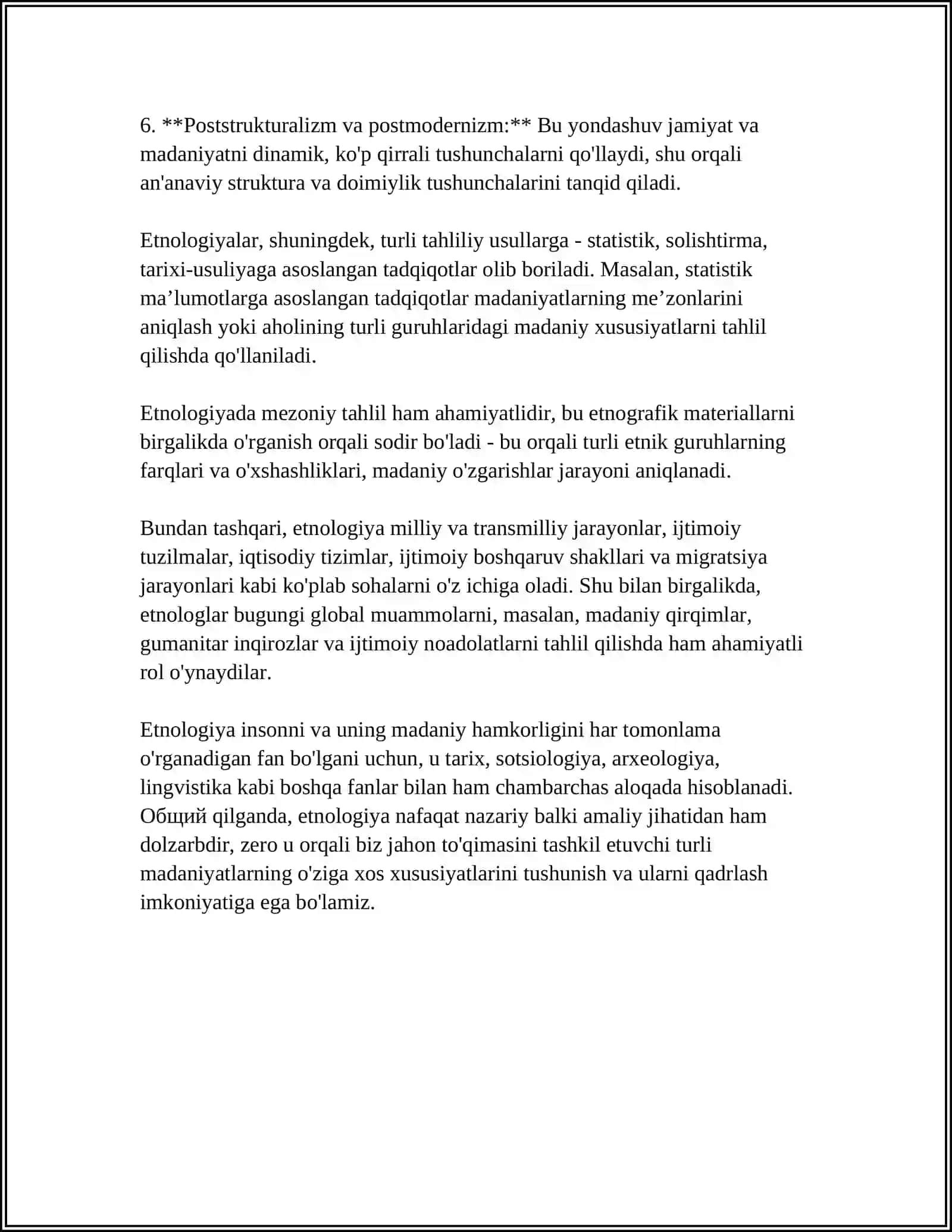 ETNOLOGIYANING ASOSIY YO'NALISHLARI VA MAKTABLARI 4