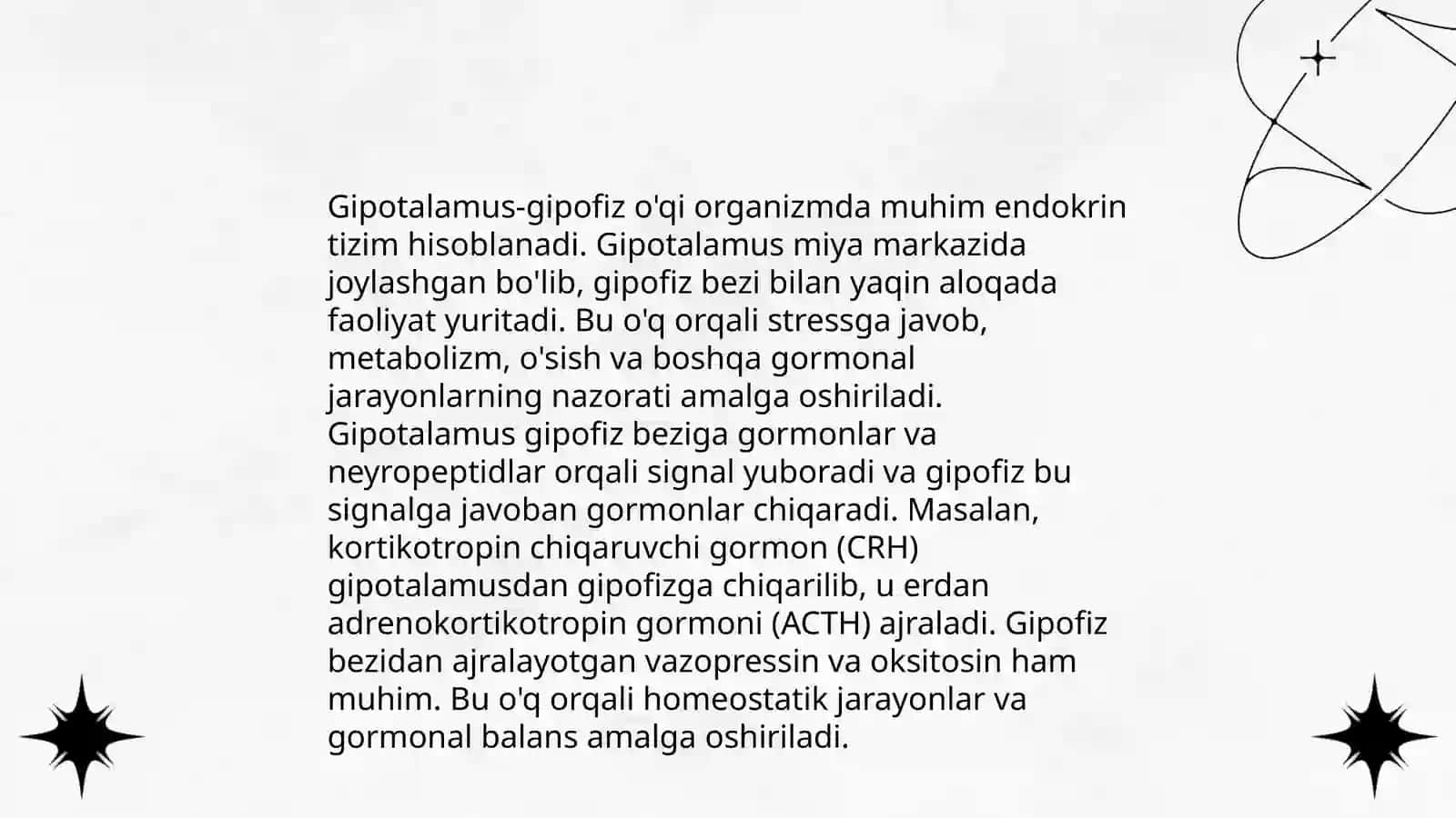 Endokrin bezlar fiziologiyasi.Gipotalamo-gipofizar tizim.Qalqonsimon va qalqon oldi bezi.Buyrak usti bezi fiziologiyasi 4