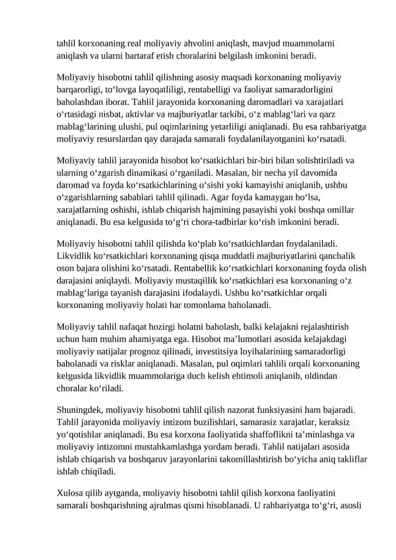 Moliyaviy hisobot asosida boshqaruv qarorlarini qabul qilish 4
