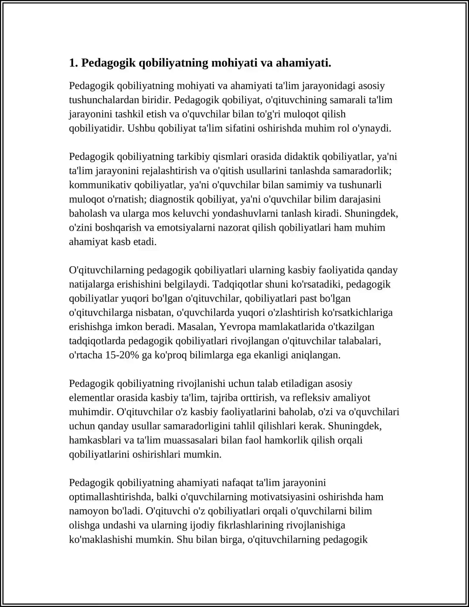 Pedagogik qobiliyatning mohiyati va ahamiyati 4