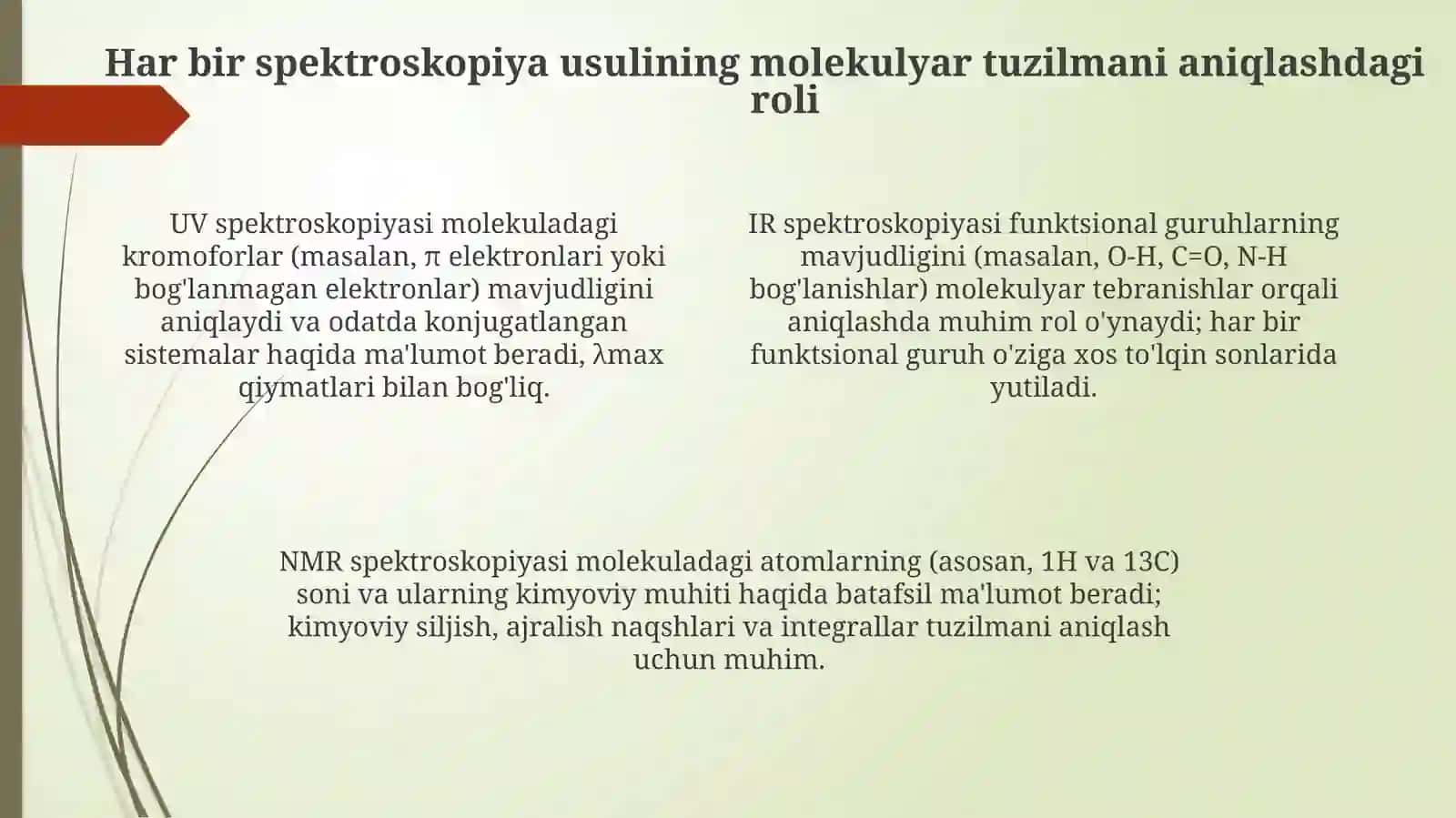 ModdalartuzilishinianiqlashdaUB, IQ,YaMRvaMassspektroskopiyalarinibirgalikdaishlatish 4