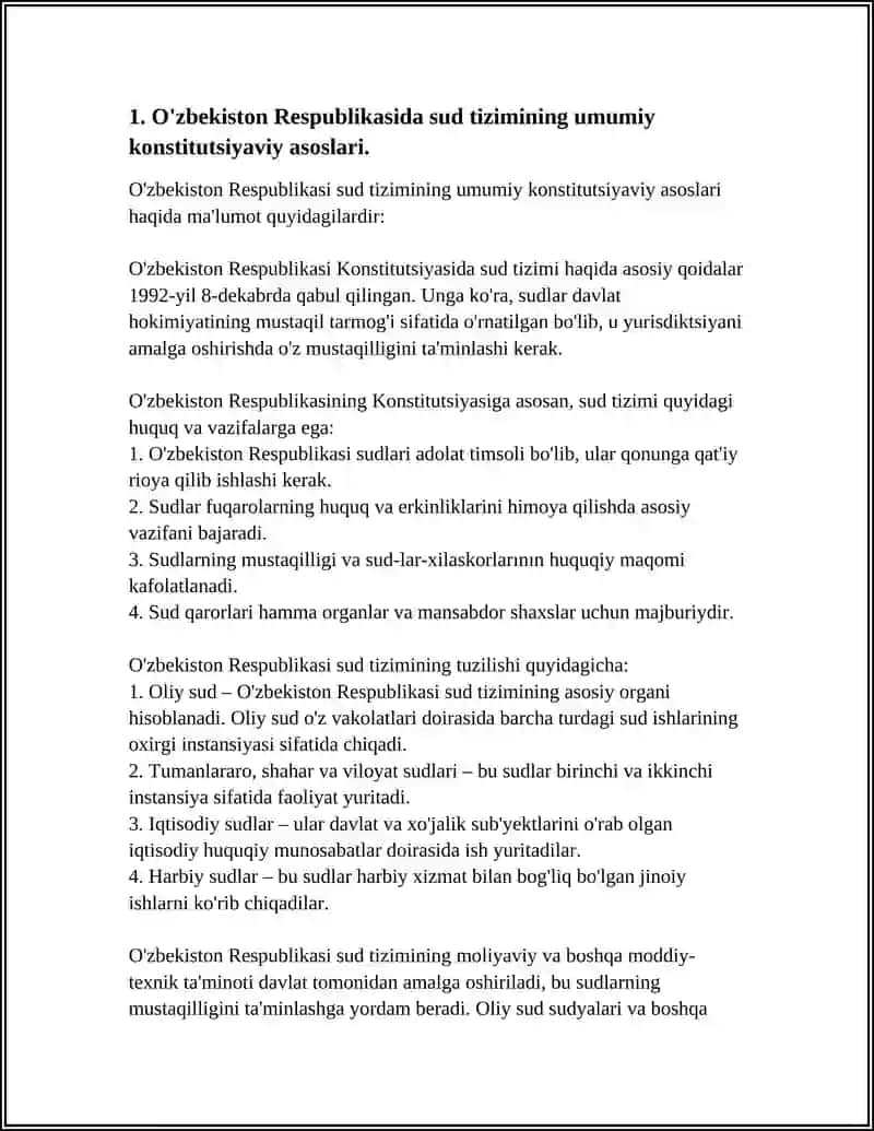 O'ZBEKISTON RESPUBLIKASIDA SUD TIZIMINING KONSTITUSIYAVIY ASOSLARI 4
