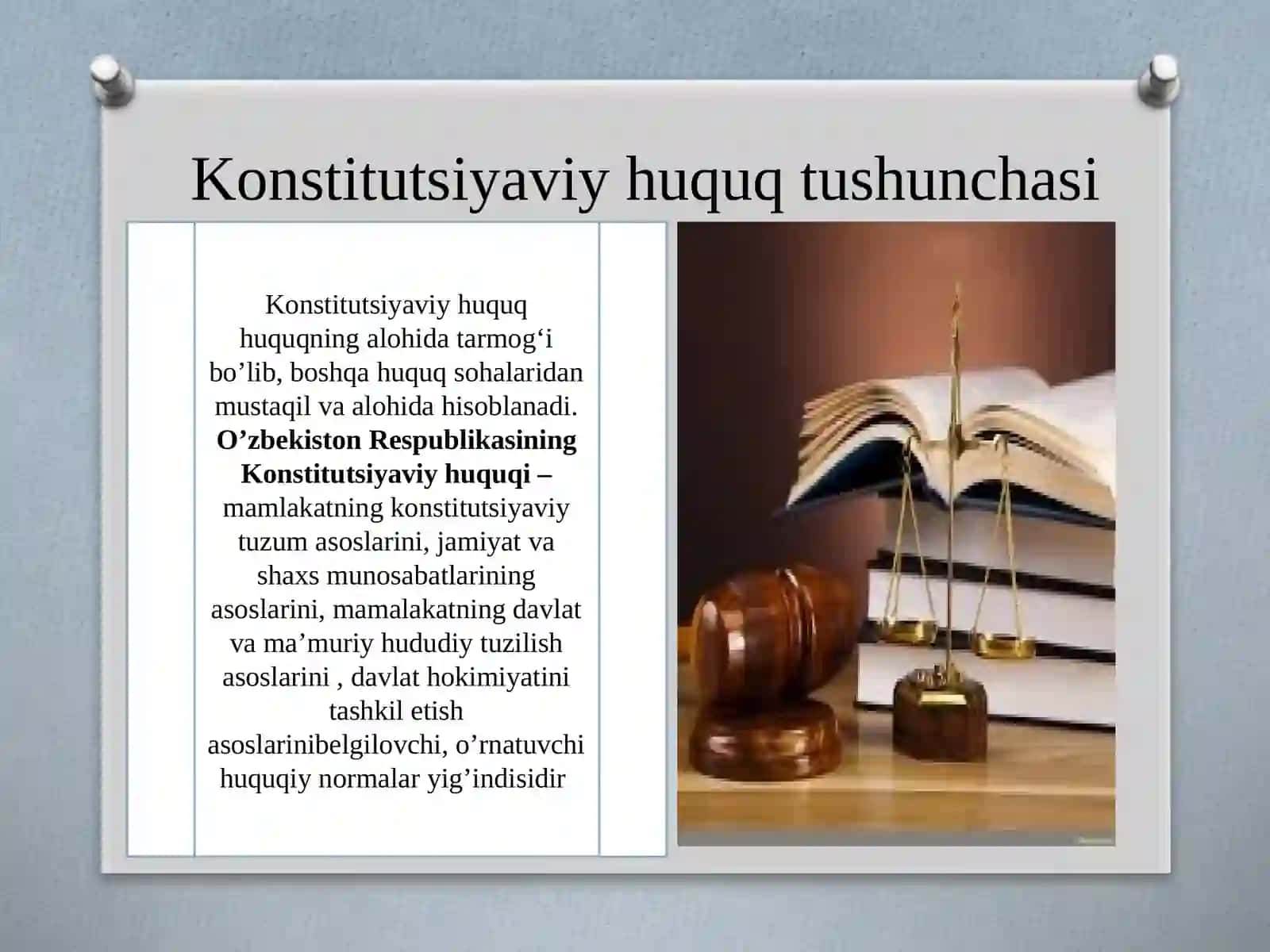 O‘zbekiston Respublikasi konstitutsiyaviy huquqining umumiy tasnifi 4