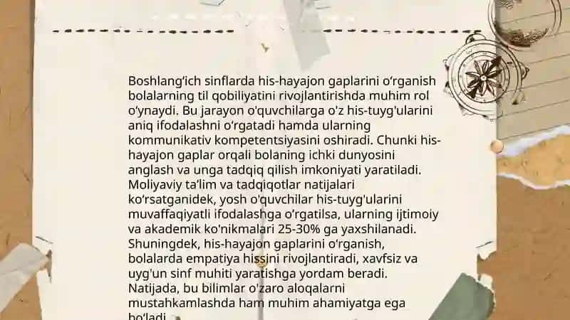 His-hayajon gaplarini boshlang'ich sinflarda o'rgatish 4
