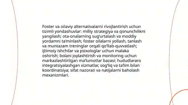 Ilk yoshdagi bolalar uchun muassasalarning deinstitutsiyalash masalalari 4