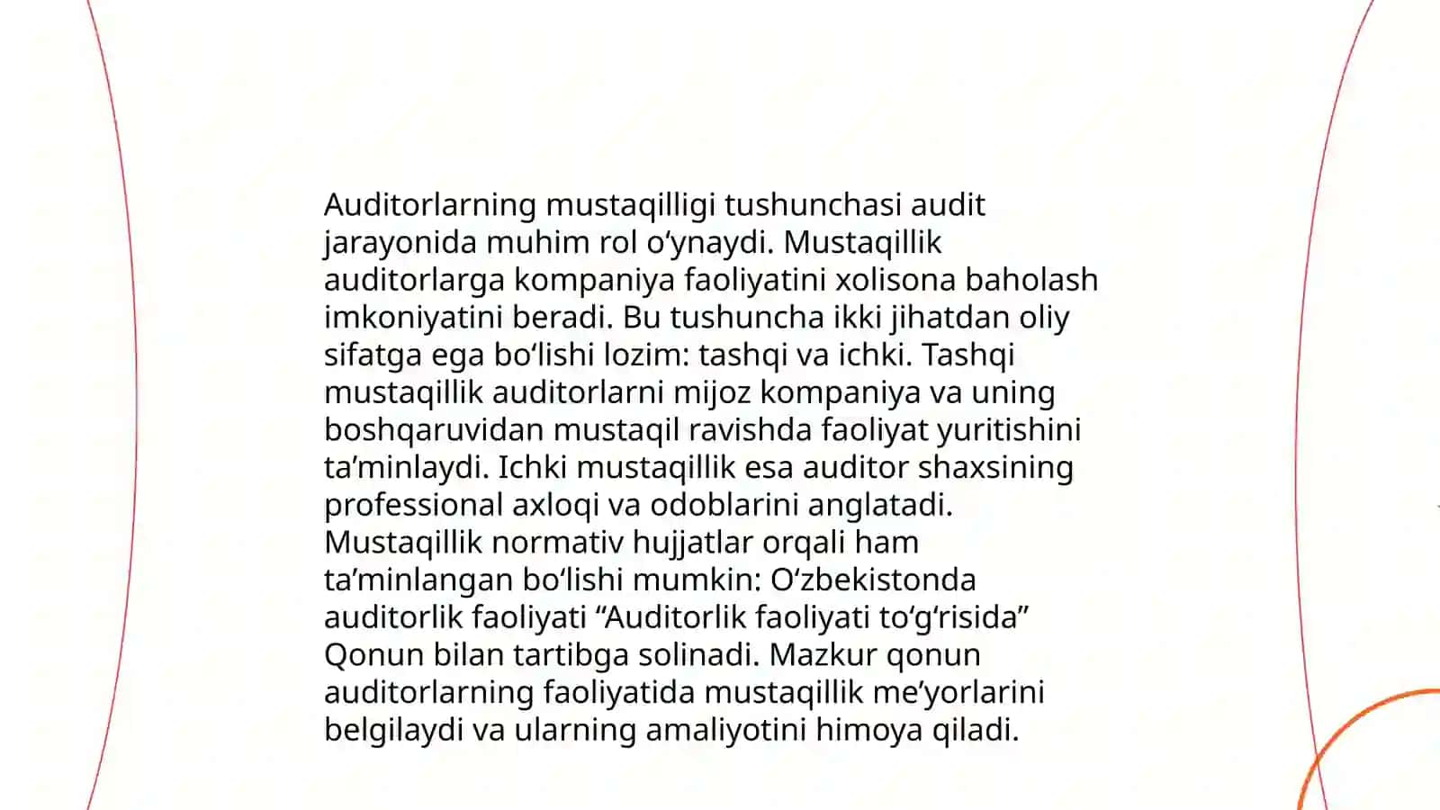 Auditorlik tashkiloti va auditorlarning mustaqilligi 4