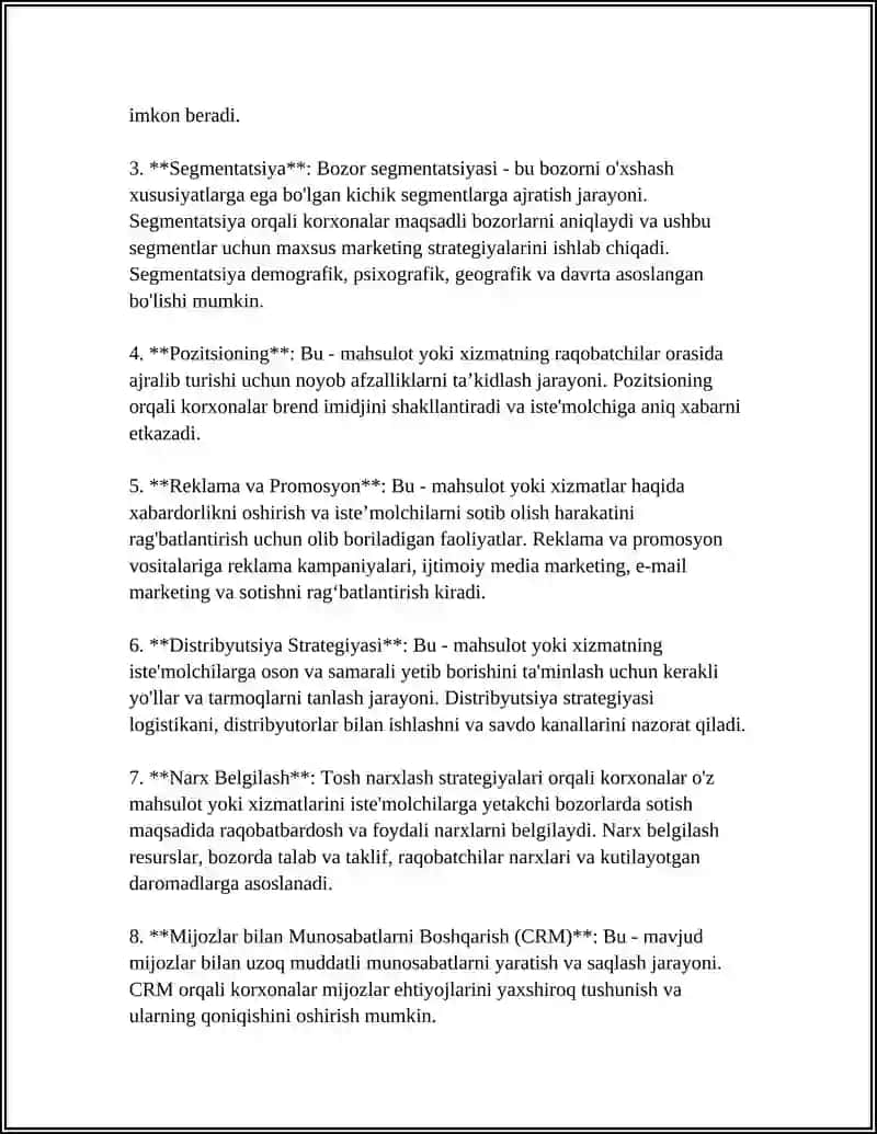 Marketing Uslubiy Asoslari: Ta’rif va Vazifalari 4