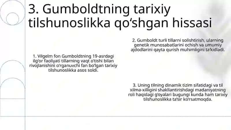 19 Asrda Qiyosiy-Tarixiy Tilshunoslikning Vujudga Kelishi. Velgelm Fon Gumbold Ta'Limoti 4