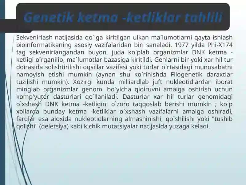 Evolyutsion biologiya. Biologik xilma-xillikni baholash 4