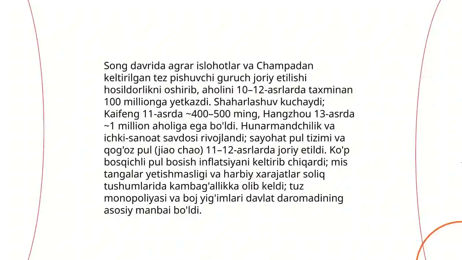 soʻngi oʻrta asrlar davlatlari Xitoy taraqiyoti va tanazullari 4