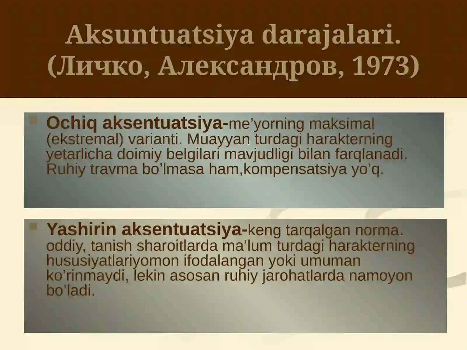 Shaxsning xulq-atvor buzililishlari(psixopatiyalar) 4