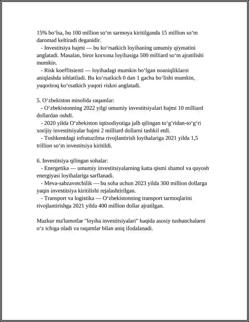 LOYIHANING IQTISODIY JIHATLARI 4