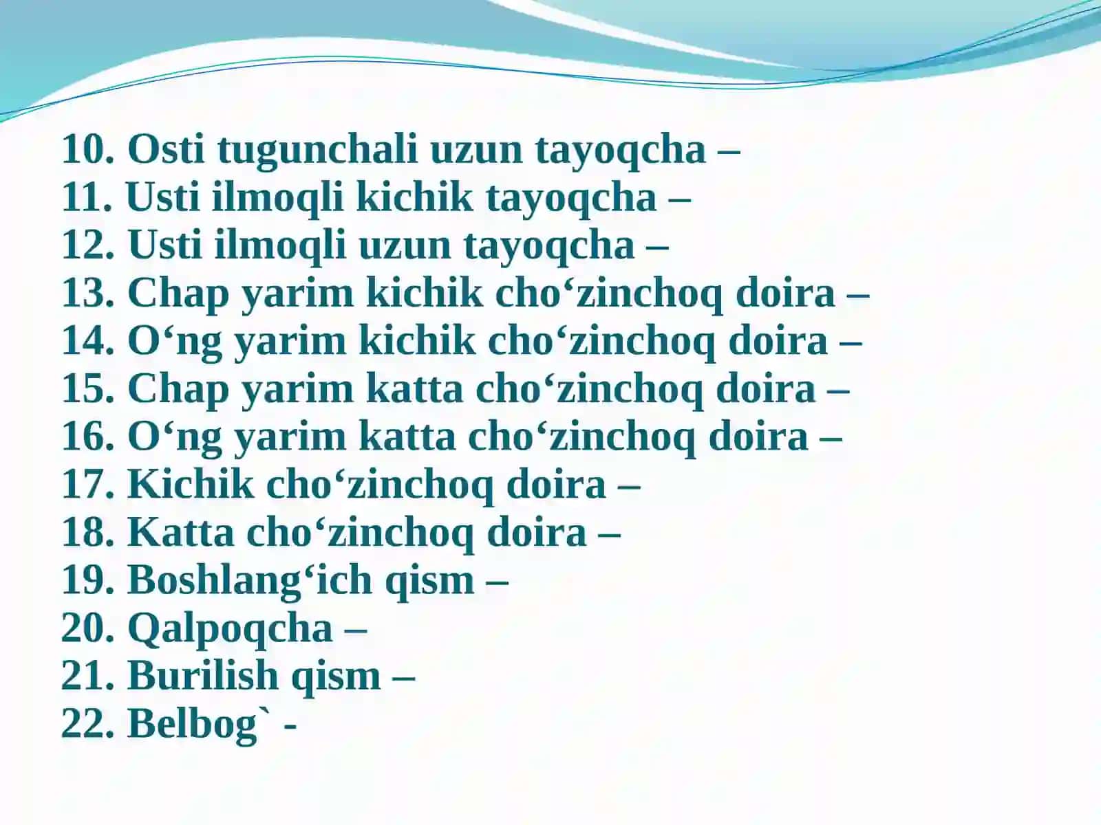 HARF QISM (ELEMENT)LARINI VAI, II GURUH KICHIK HARFLARNI YOZISH 4