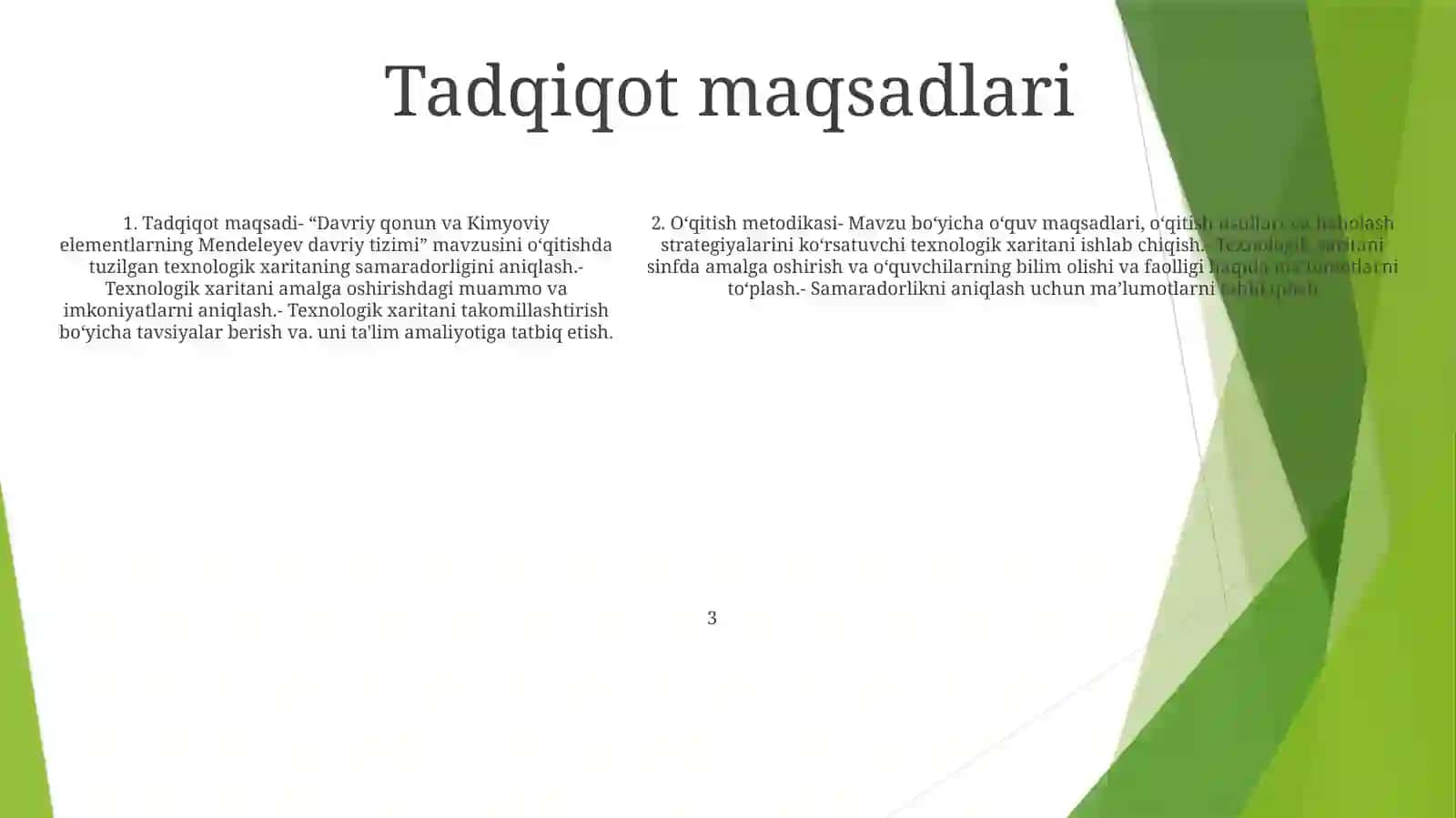 "Davriy Qonun Va D.I.Mendeleevning Kimyoviy Elementlar Davriy Sistemasi" Mavzudagi Modulli Darsning Texnologik Xaritasini Ishlab Chiqish Metodikasi 4