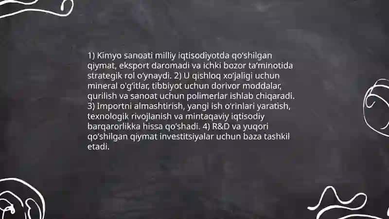 Kimyo fanining sanoat va xalq xoʻjaligidagi ahamiyati taqdimot 4