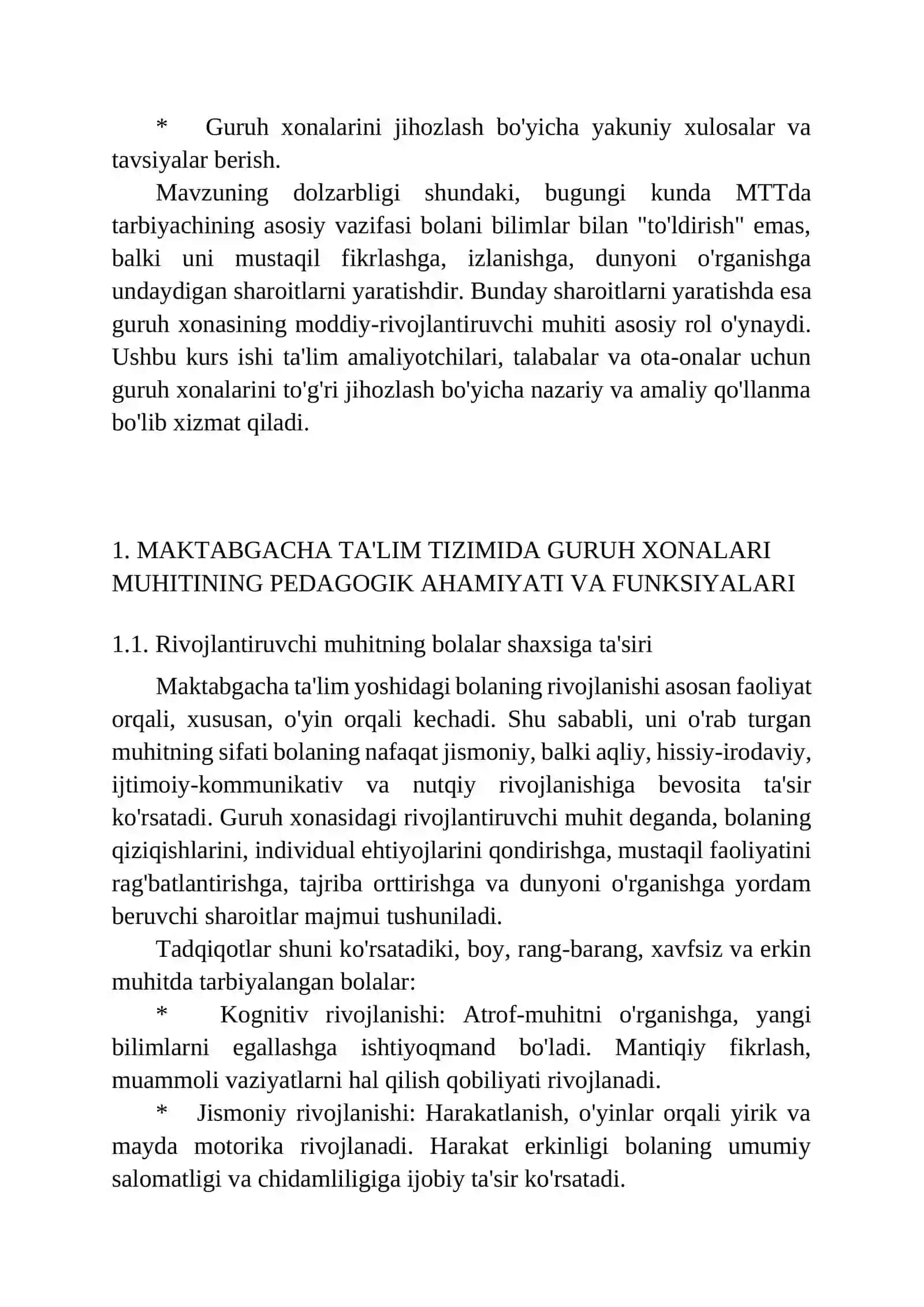 MAKTABGACHA TA'LIM TASHKILOTLARIDA GURUH XONALARINING JIHOZLANISHIGA QO’YILADIGAN TALABLAR 4